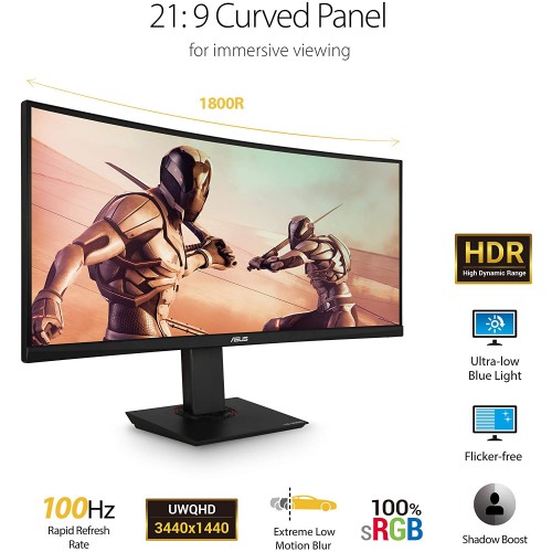 Asus TUF VG35VQ 35” Curved WQHD 100Hz HDR FreeSync Gaming Monitor - Image 2