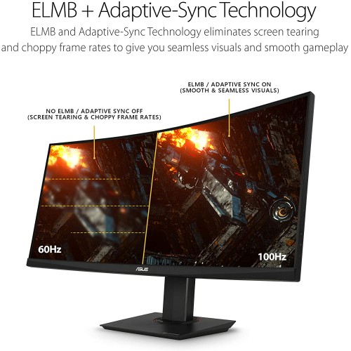 Asus TUF VG35VQ 35” Curved WQHD 100Hz HDR FreeSync Gaming Monitor - Image 3