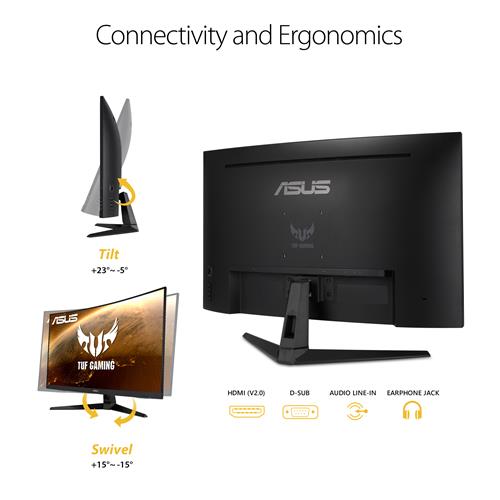 ASUS TUF VG328H1B 32 Inch FHD 165Hz Curved Gaming Monitor - Image 3