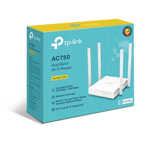 TP-Link Archer C24 AC750 4 Antenna Dual-Band Wi-Fi Router - Image 4