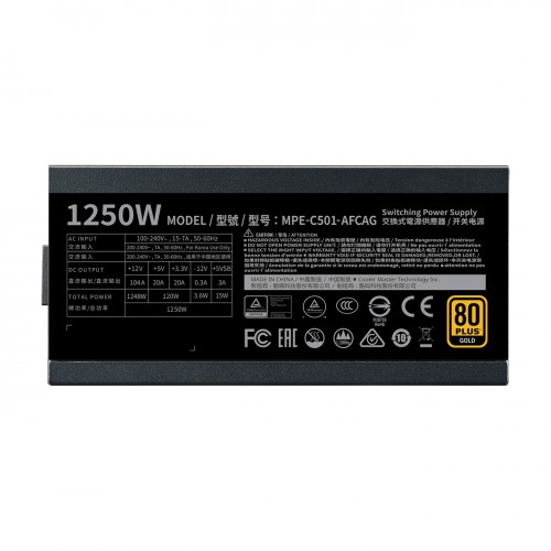 Cooler Master MWE Gold 1250 V2 Full Modular 1250W 80 PLUS Gold Power Supply - Image 2