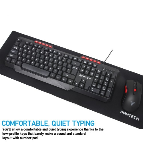 Fantech K210 Silent Multimedia USB Office Use Keyboard Black - Image 4