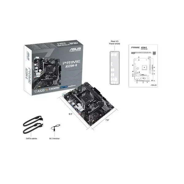 ASUS PRIME A520M-R AMD AM4 micro-ATX Motherboard - Image 2